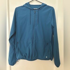 Hurley Zip Front Outdoor Shell Moisture Wicking Jacket Size Small Bluebe…